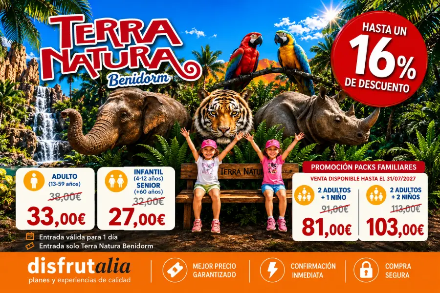 Terra Natura Benidorm entradas, 2x1, descuentos y ofertas.